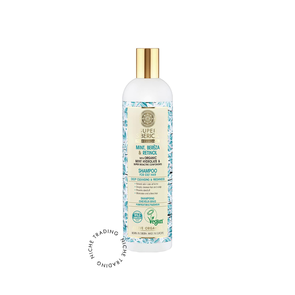 Super Siberica Mint, bereza & retinol. Shampoo for Oily Hair, 400ml