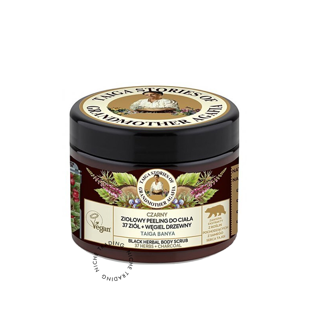 Taiga Stories. Black Herbal Body Scrub, 300ml - Taiga Stories | Niche Trading Qatar