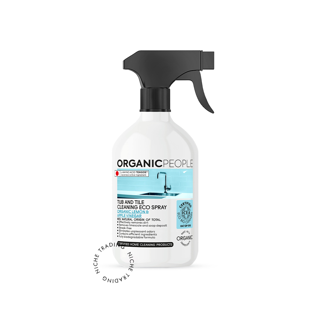 Organic People. Tub and tile cleaning eco spray. Organic Lemon & Apple vinegar, 500ml