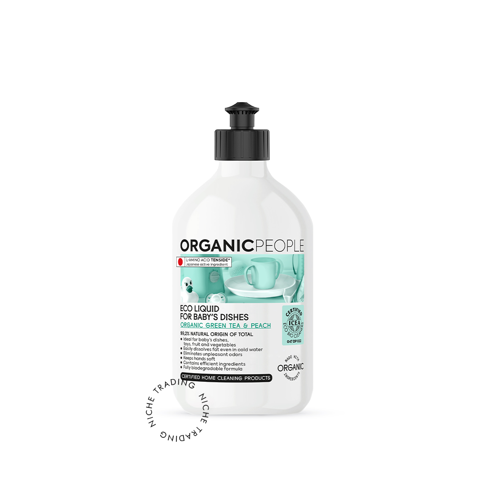 Organic People. Eco liquid for baby dishes. Organic Green tea & Peach, 500ml