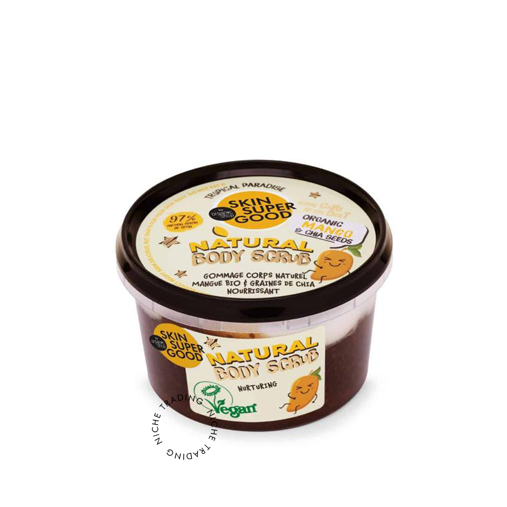 Skin Super Good Natural body scrub Organic Mango & Chia seeds, 250ml