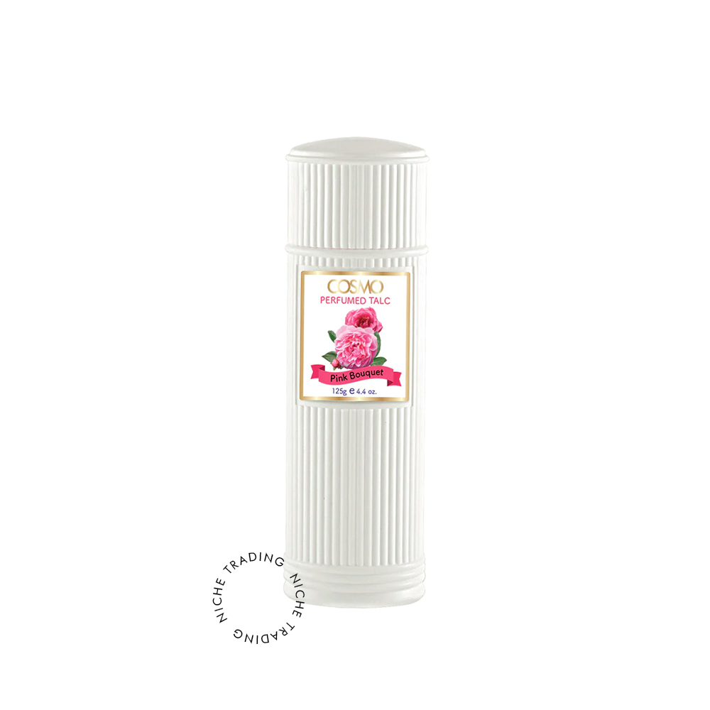 Cosmo Perfumed Talc Pink Bouquet 125gm - Cosmo | Niche Trading Qatar