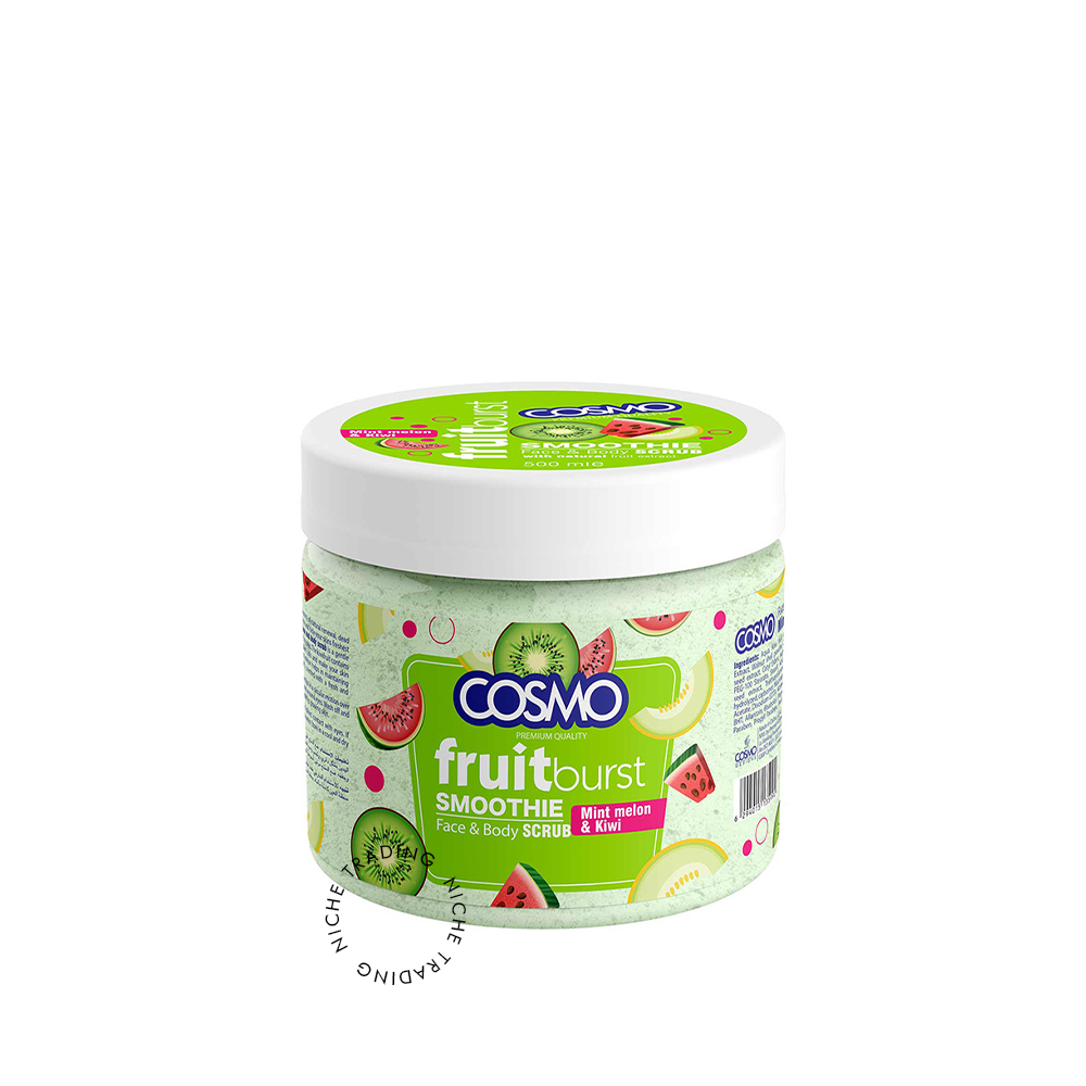 Cosmo Mint Melon & Kiwi Fruitburst Face and Body Scrub 500ml - Cosmo | Niche Trading Qatar