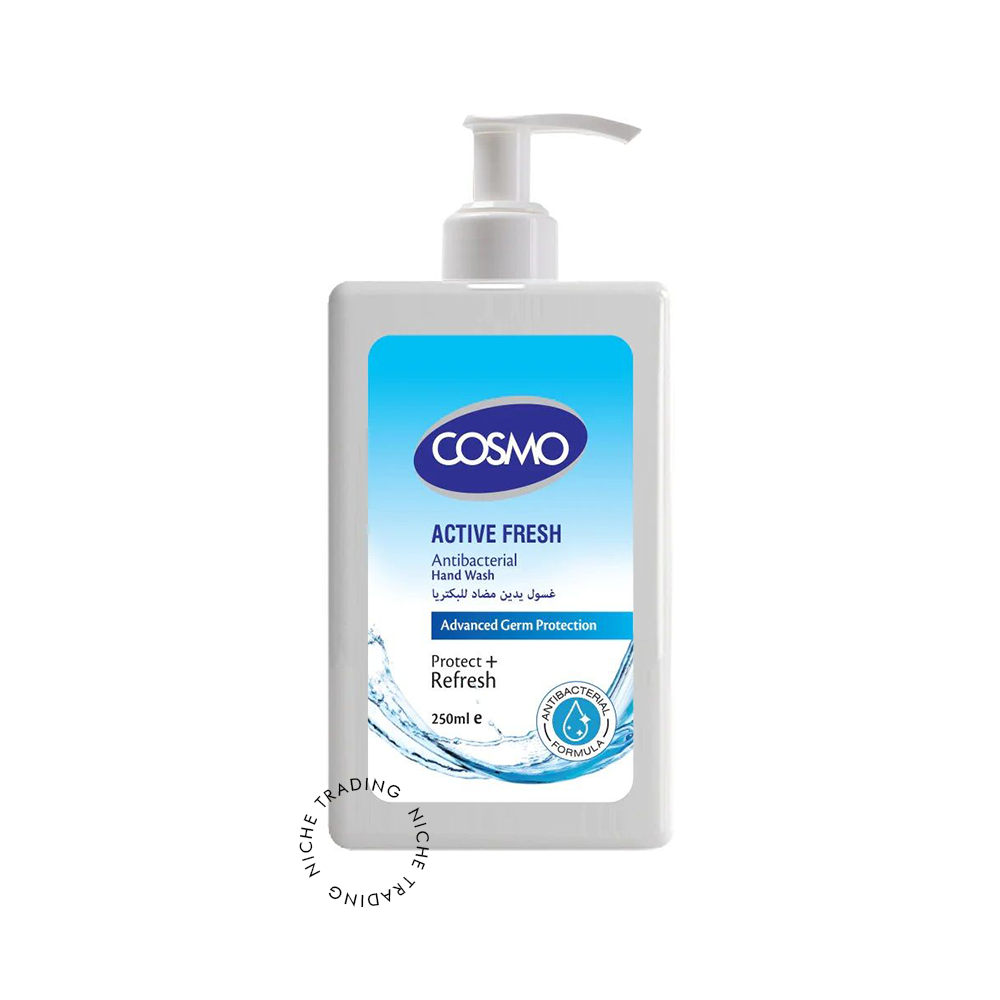 Cosmo Hand Wash Anti Bacterial 250ml Active Fresh - Cosmo | Niche Trading Qatar