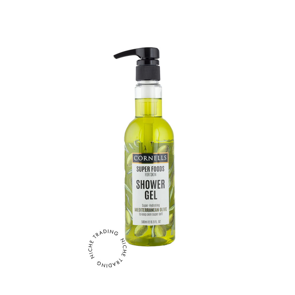 Cornells Mediterranean Olive Shower Gel Super Foods for Skin 500ml - Cornells | Niche Trading Qatar