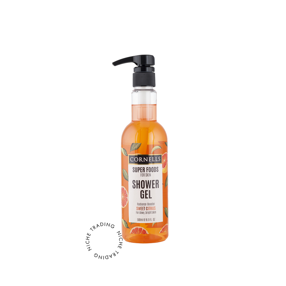 Cornells Sweet Citrus Shower Gel Super Foods for Skin 500ml - Cornells | Niche Trading Qatar