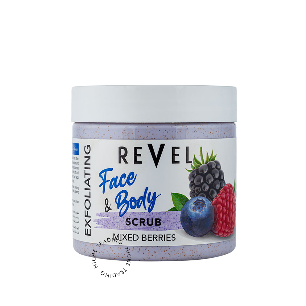 Revel Mixed Berries Exfoliating Scrub Face & Body 475ml - Revel | Niche Trading Qatar