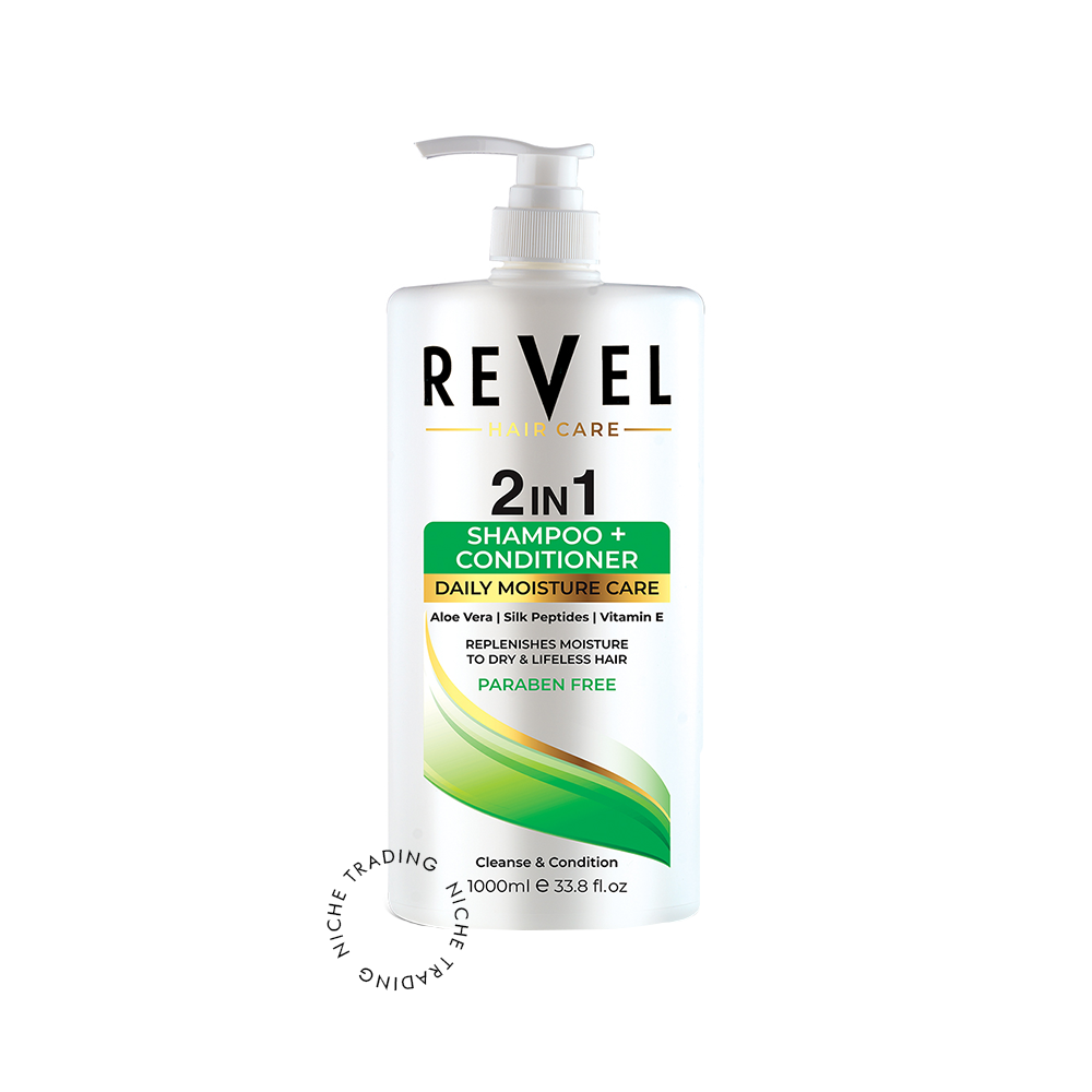 Revel 2 in 1 Shampoo & Conditioner Daily Moisture Care 1000ml - Revel | Niche Trading Qatar