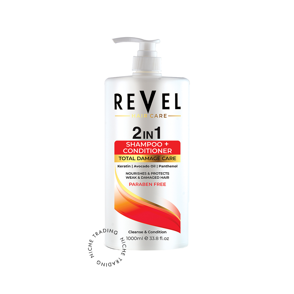 Revel 2 in 1 Shampoo & Conditioner Total Damage Care 1000ml - Revel | Niche Trading Qatar