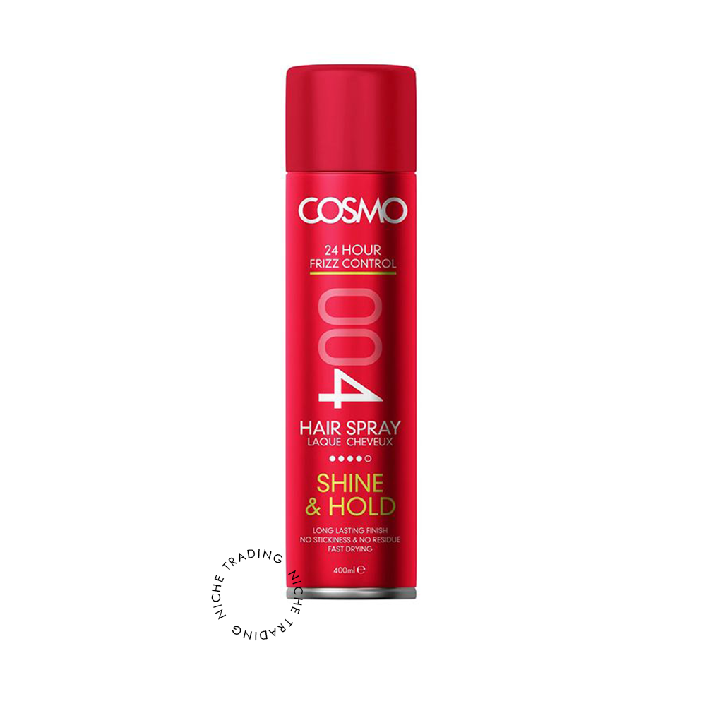 Cosmo Shine & Hold 004 Hair Spray 400ml (red) - Cosmo | Niche Trading Qatar