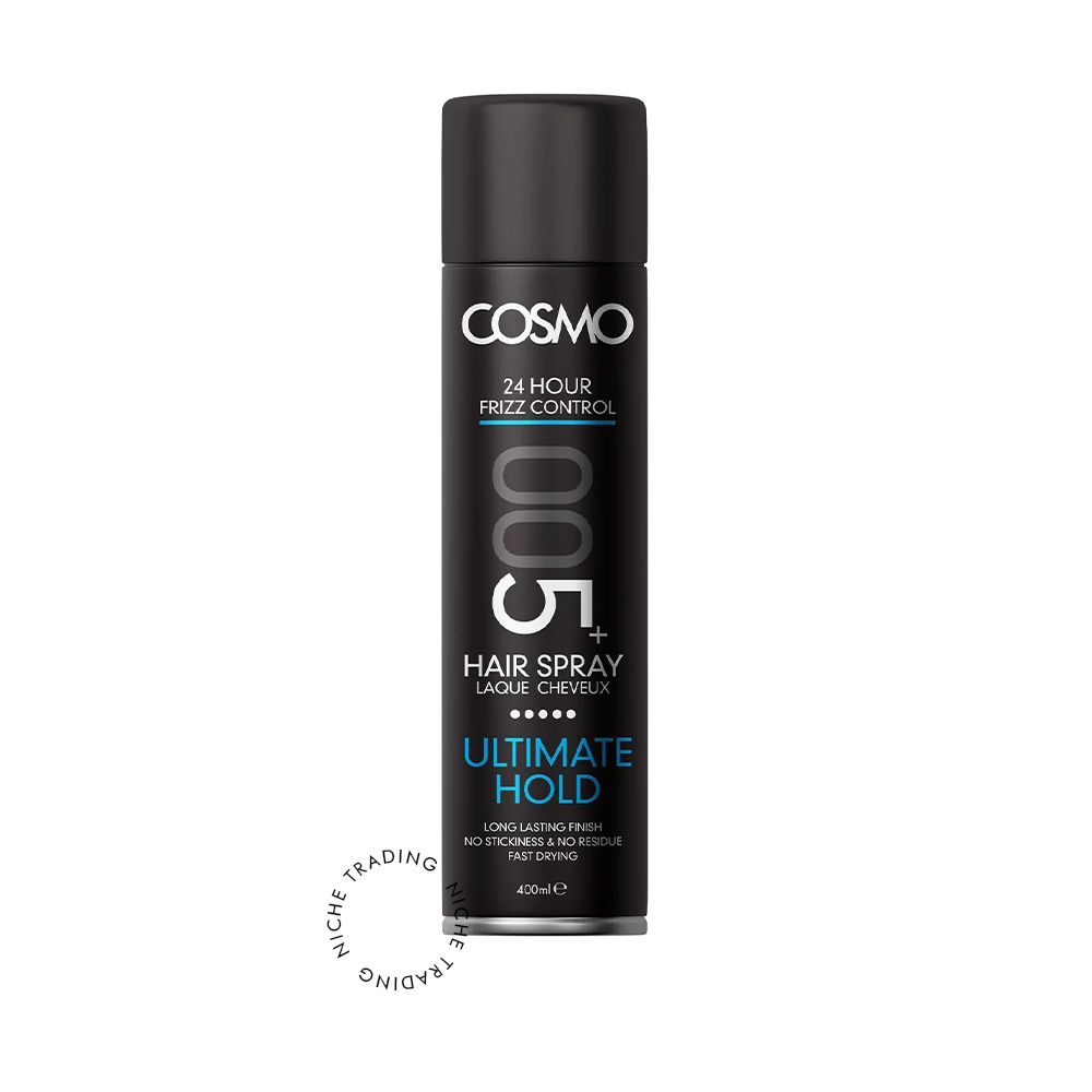 Cosmo Ultimate Hold 005+ Hair Spray 400ml (black) - Cosmo | Niche Trading Qatar
