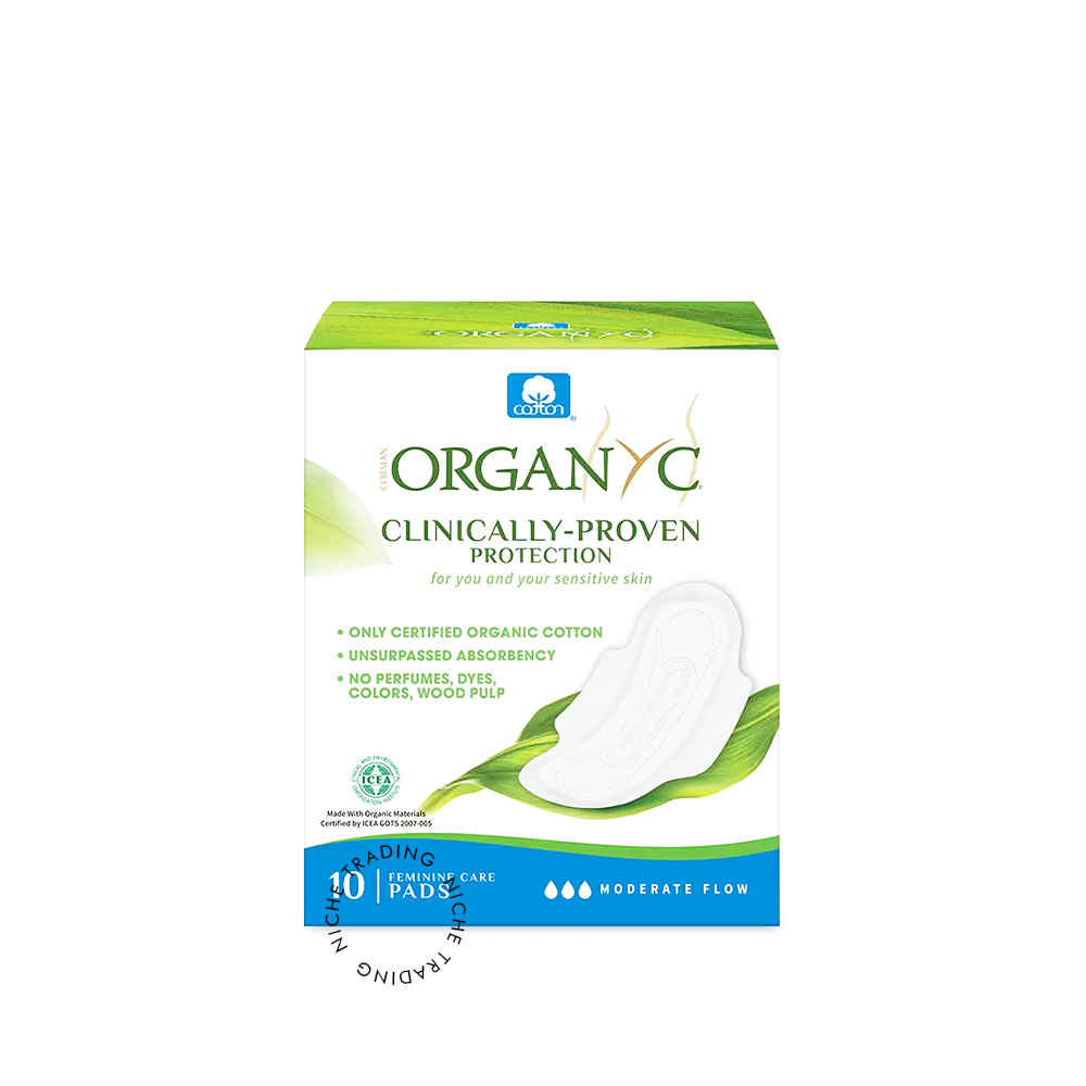 Organyc 100% Organic Cotton Sanitary Pads Moderate Flow - Organyc | Niche Trading Qatar