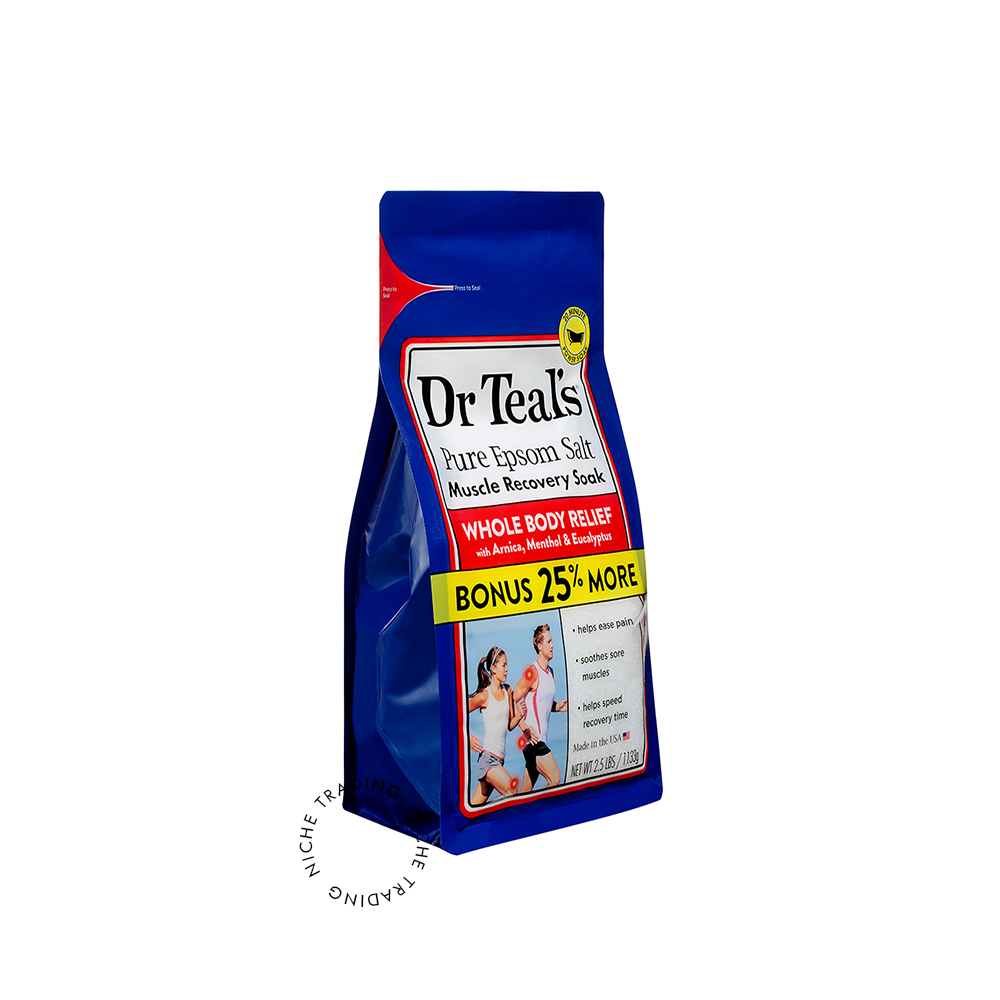 Dr. Teals Dr Teals Pure Epsom Salt Muscle Recovery Soak with Arnica, Menthol & Eucalyptus, 2.5 Lbs 1133 gm