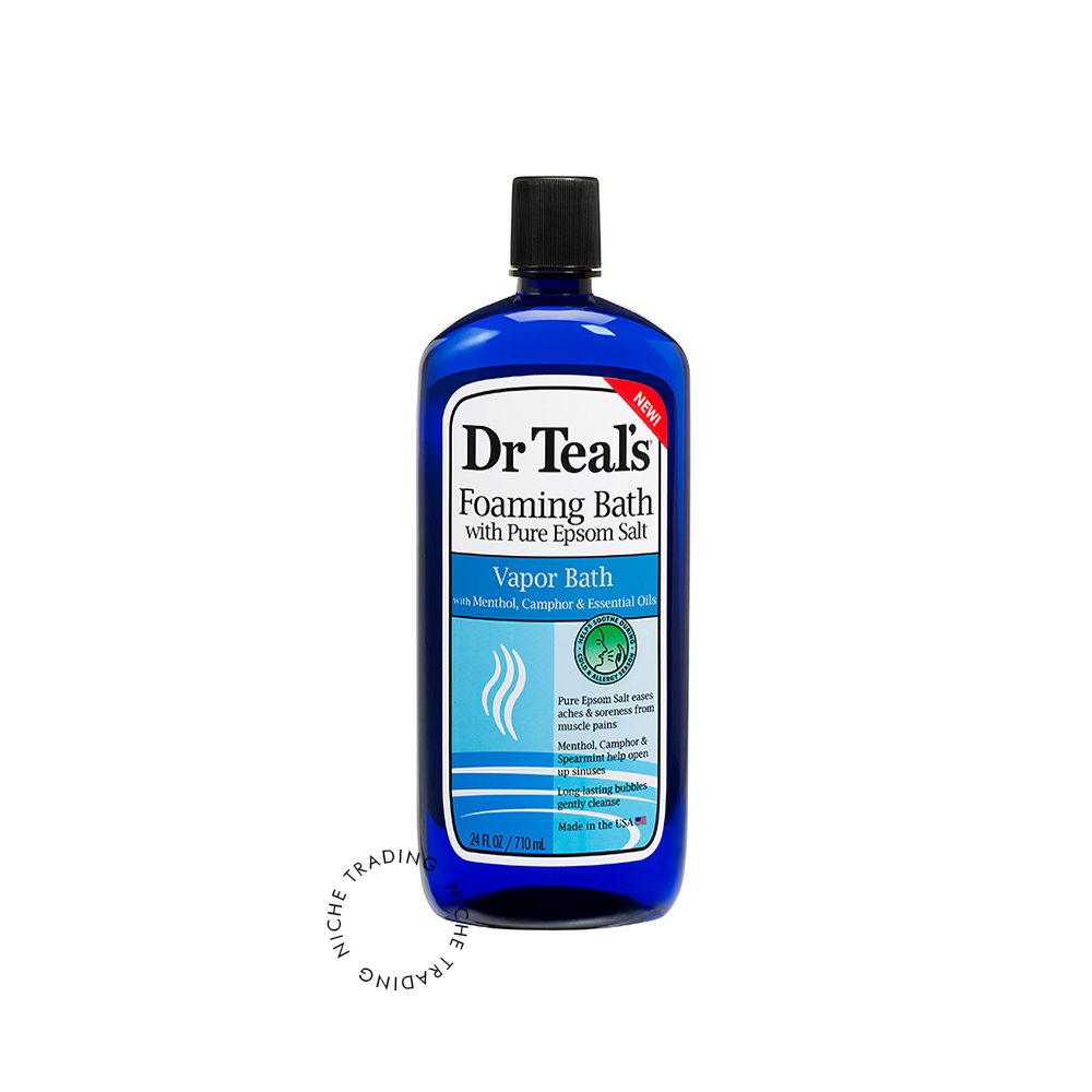 Dr Teal S Foaming Bath with Pure Epsom Salt Vapor Bath with Menthol Camphor & Essential Oils 710ml