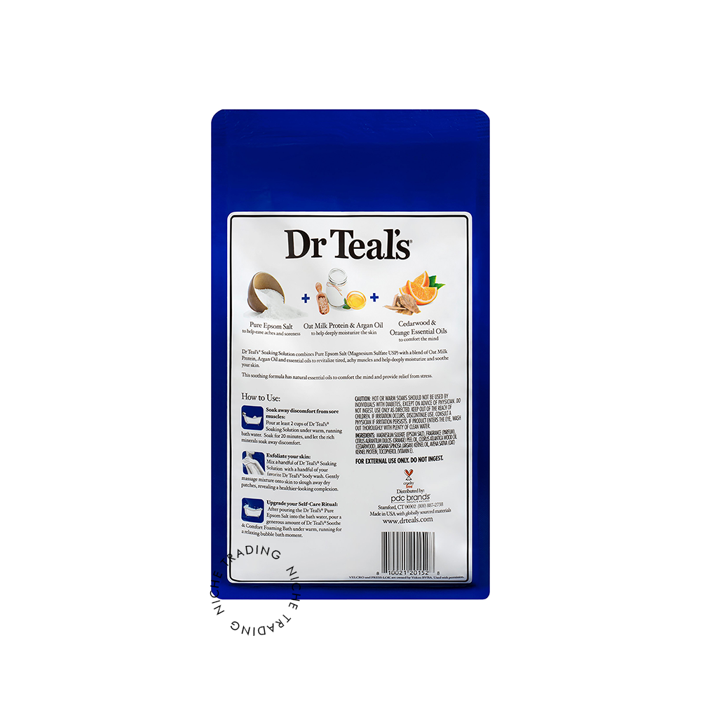 Dr Teal S Pure Epsom Salt Soak Soothe & Comfort with Oat Milk & Argan Oil 3 Lbs 1.36kg