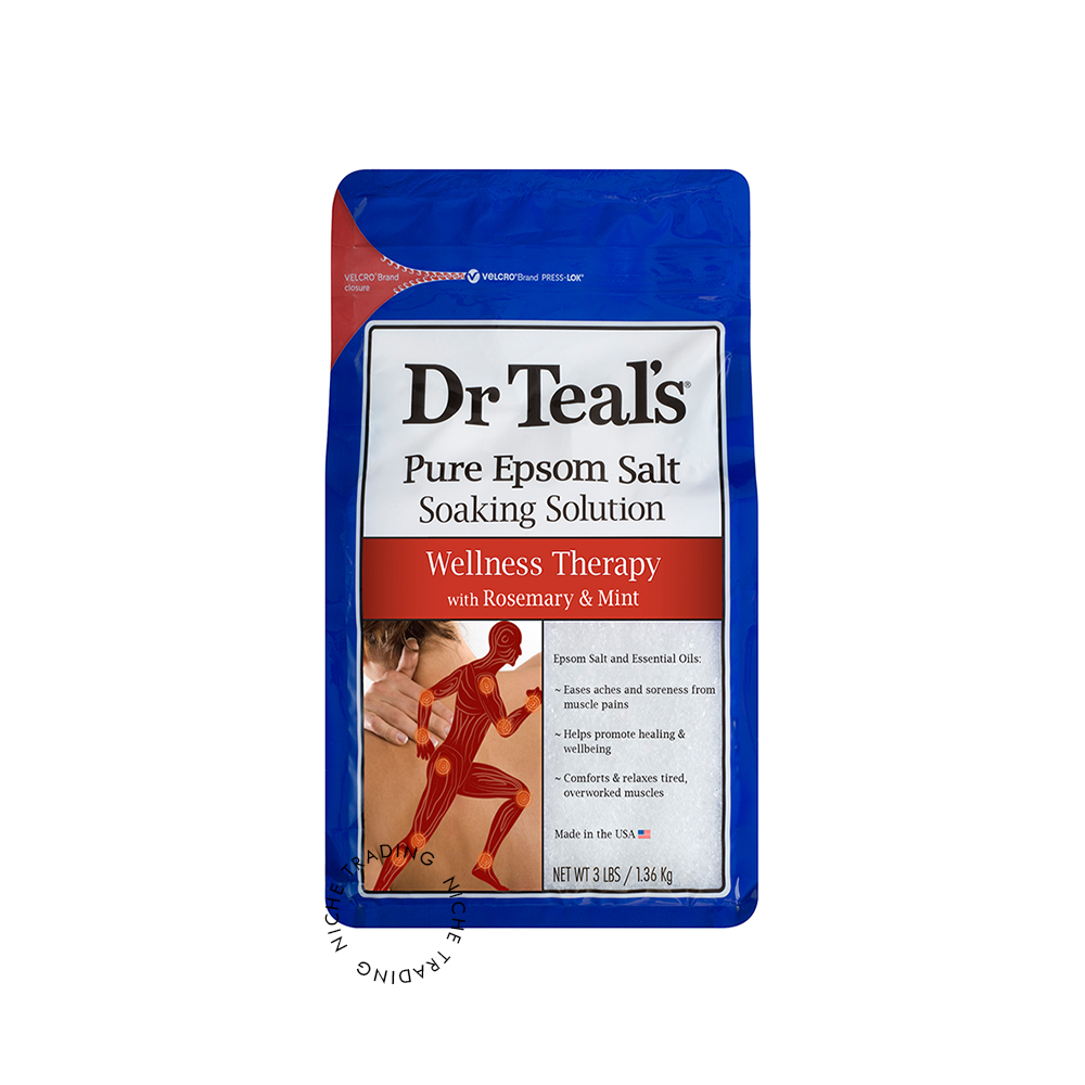Dr Teals Wellness Therapy Pure Epsom Bath Salt - 3lb 1.36kg - Dr. Teal's | Niche Trading Qatar