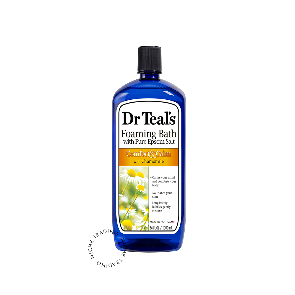 Dr Teal S Comfort & Calm Foaming Bubble Bath with Pure Epsom Salt and Chamomile 1000ml