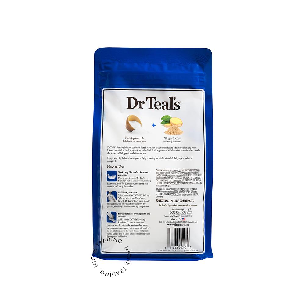 Dr Teals Detoxify Epsom Salt Soaking Solution, 3 Lbs 1.36kg