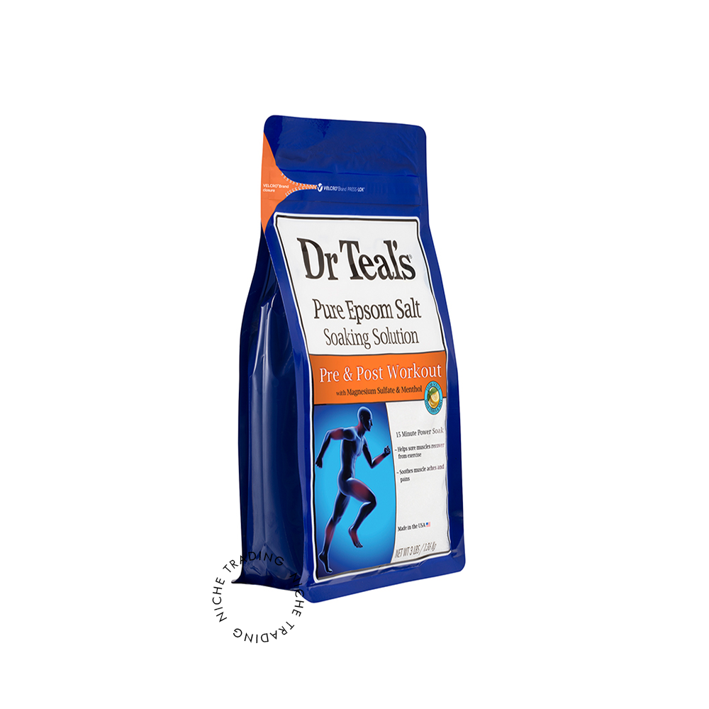 Dr Teals Pure Epsom Salt Pre & Post Workout with Magensium Sulfate & Menthol 1.36kg