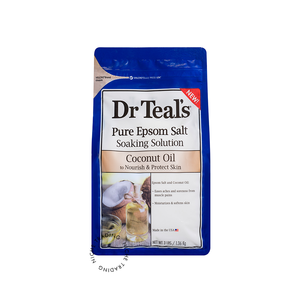 Dr Teals Coconut Oil Pure Epsom Salt Soaking Solution 1.36kg - Dr. Teal's | Niche Trading Qatar