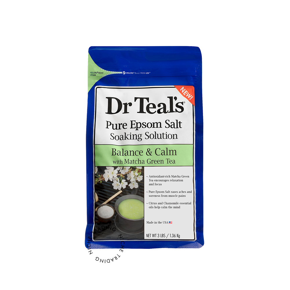 Dr Teal S Balance & Calm with Matcha Green Tea Epsom Salt Soaking Solution 3 Lbs 1.36kg