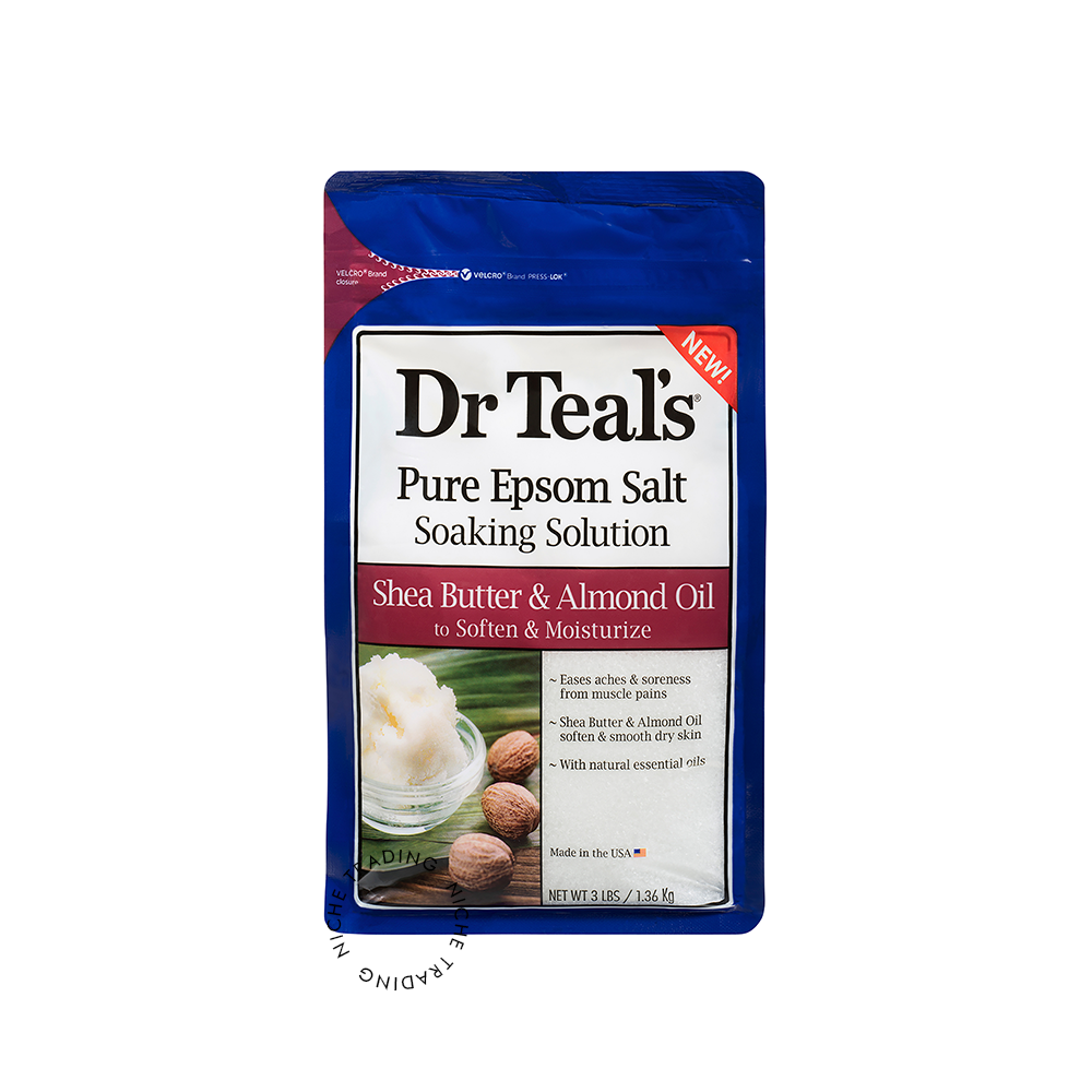 Dr Teals Shea Butter & Almond Oil Epsom Salt 1360.0g - Dr. Teal's | Niche Trading Qatar