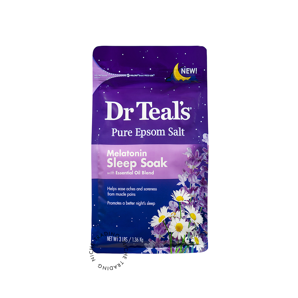 Dr. Teals Dr Teals Pure Epsom Salt Melatonin Sleep Soak with Essential Oil Blend, 3 Lbs 1.36kg