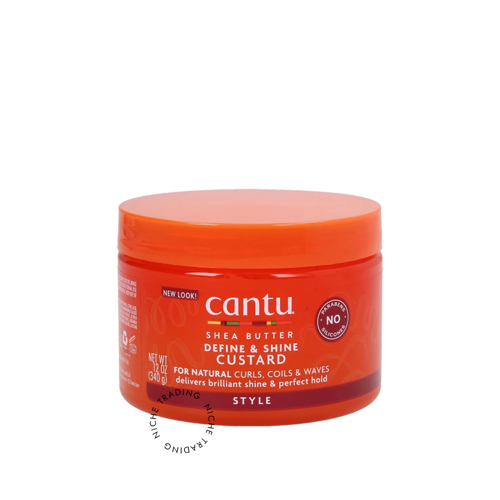 Cantu Shea Butter Curling Custard 340g — Curl Definition & Frizz Control — Available in Qatar
