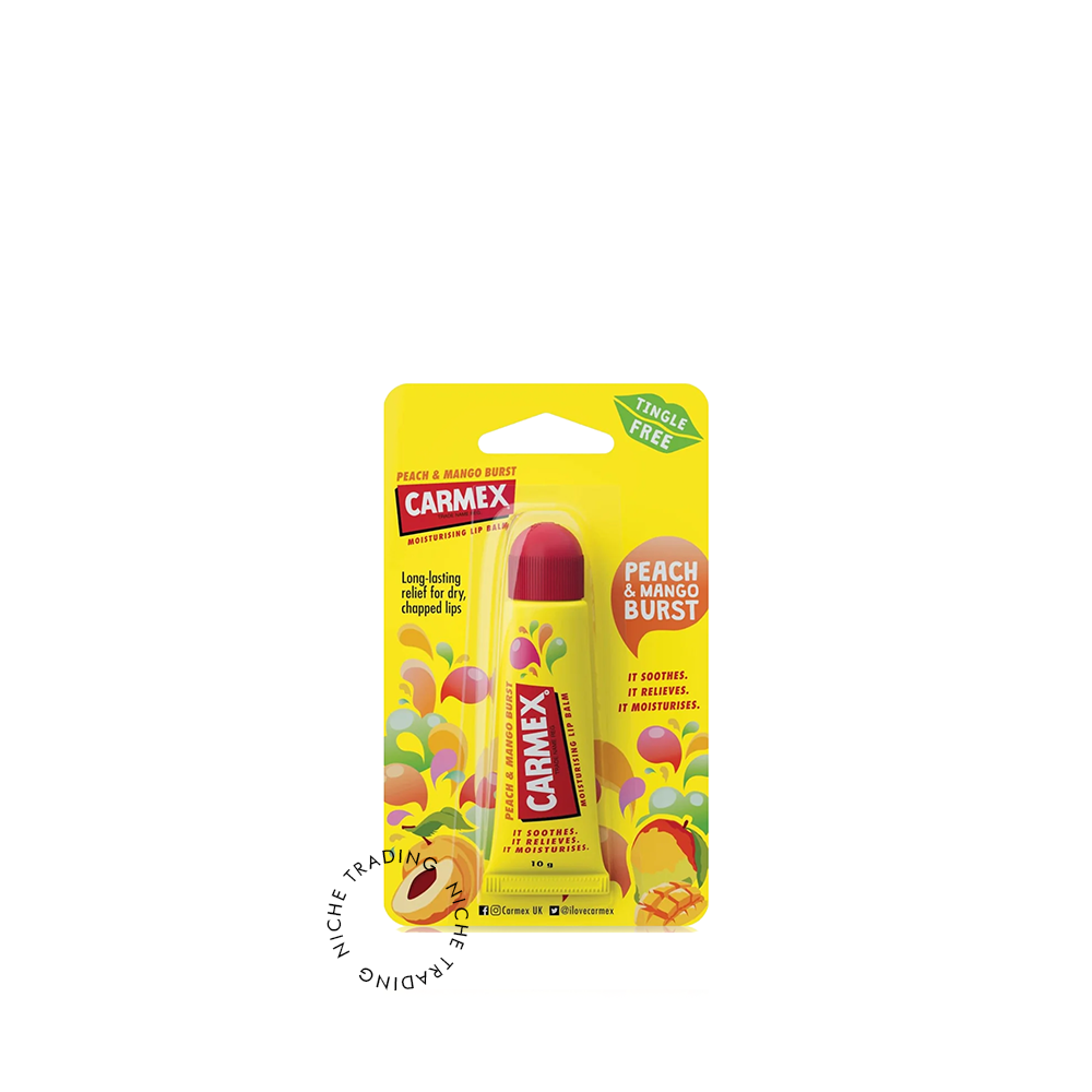 Carmex Peach & Mango Lip Balm – Soothing Lip Care Tube | 10g - Carmex | Niche Trading Qatar