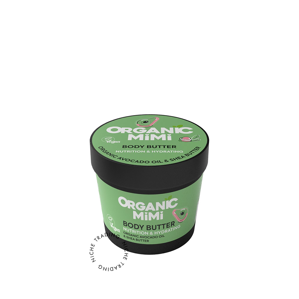 Body Butter Nutrition & Hydrating Avocado & Shea, 100ml - Organic Mimi | Niche Trading Qatar