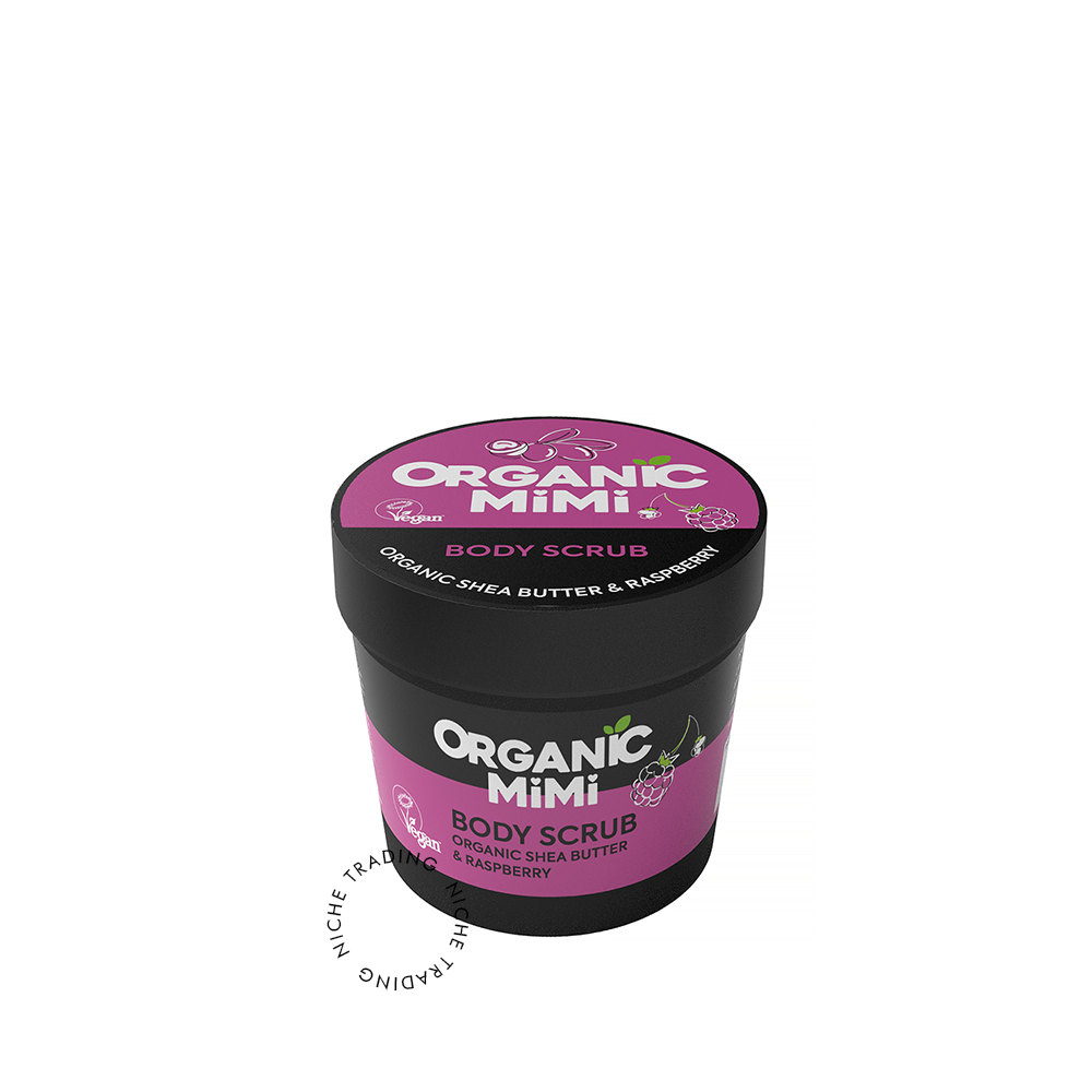 Body Scrub Shea & Raspberry, 120g - Organic Mimi | Niche Trading Qatar