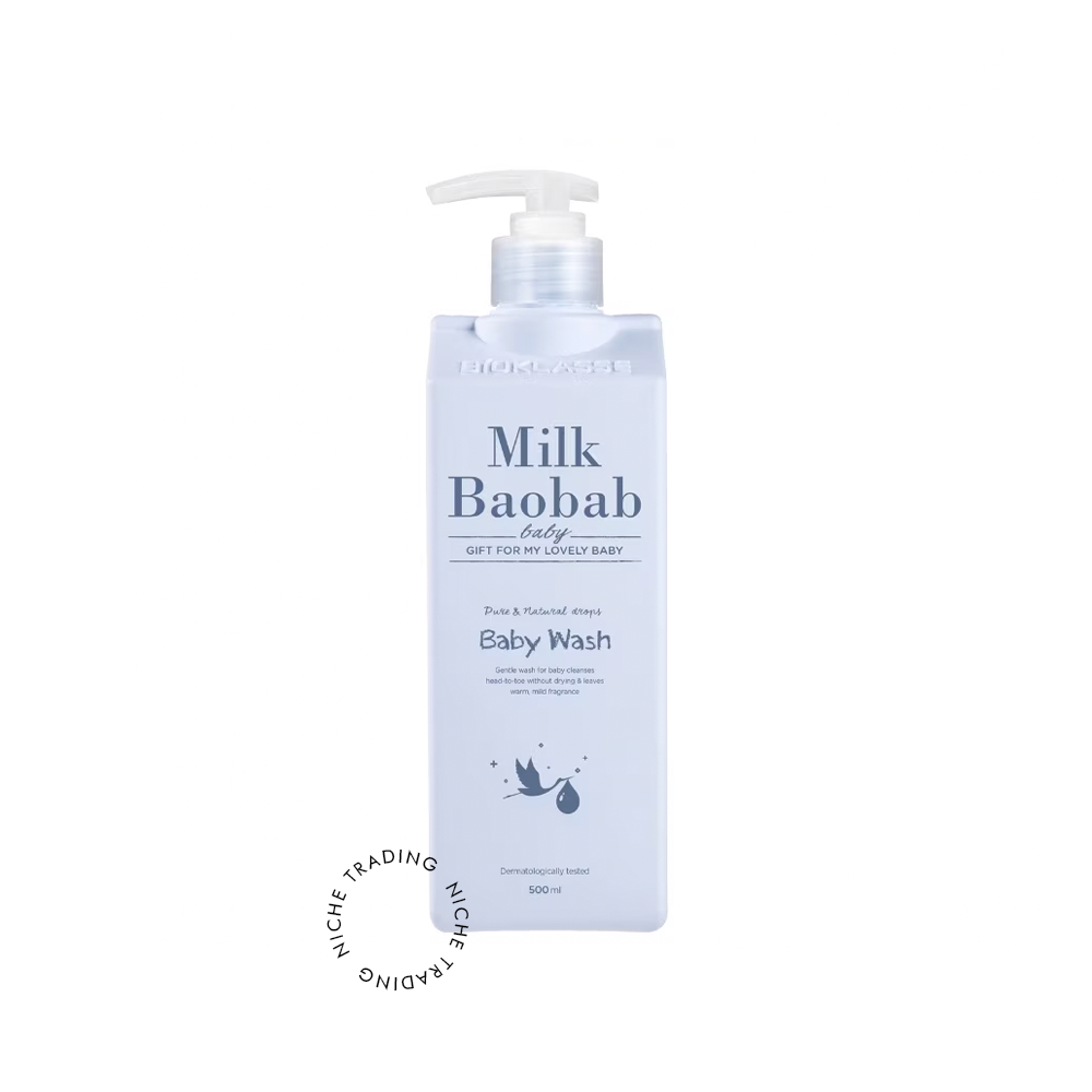 Milk Baobab Baby Wash 500ml – Gentle Baobab Baby Shower Gel - Milk Baobab | Niche Trading Qatar