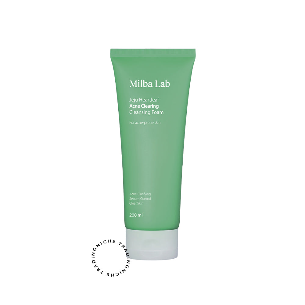 Milba Lab Jeju Heartleaf Acne Relief Cleansing Foam 200ml - Milba Lab | Niche Trading Qatar