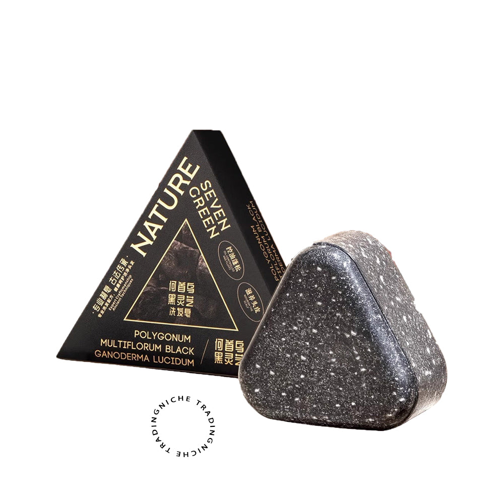 SevenSeven Green Triangle Polygonum Multiflorum Black Ganoderma Atrum Hair Shampoo Soap Bar 120g